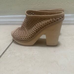 Dolce Vita Nude Platform Wooden Heel